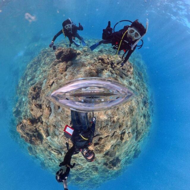 体験ダイビング、360度カメラ