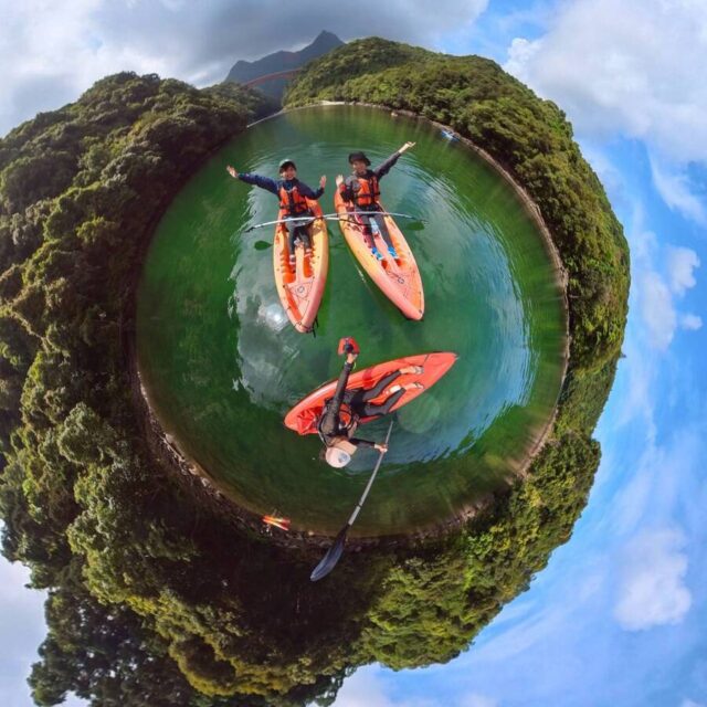 カヤック、360度カメラ