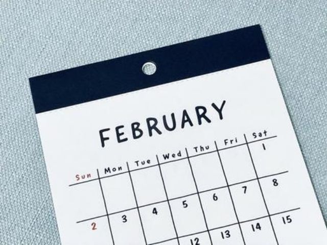 2月　FEBRUARY　カレンダー