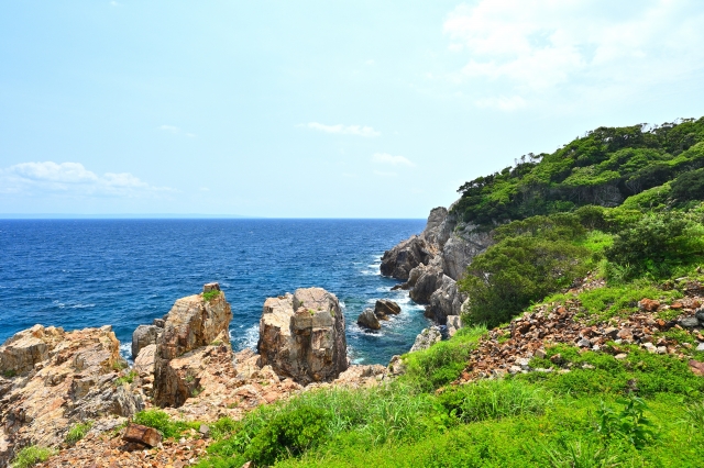 The lush coastline around Crystal Cape on Yakushima